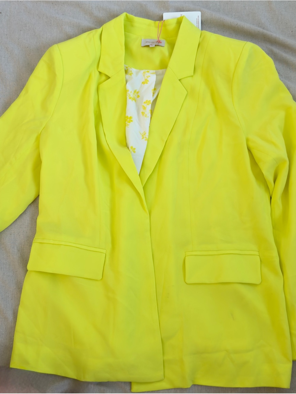 Skies Are Blue Neon Yellow Blazer Jacket